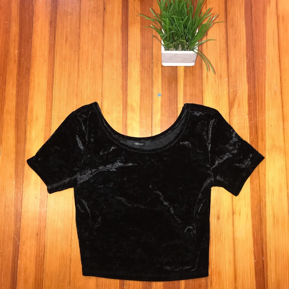 Velvet Forever 21 Black Crop Top